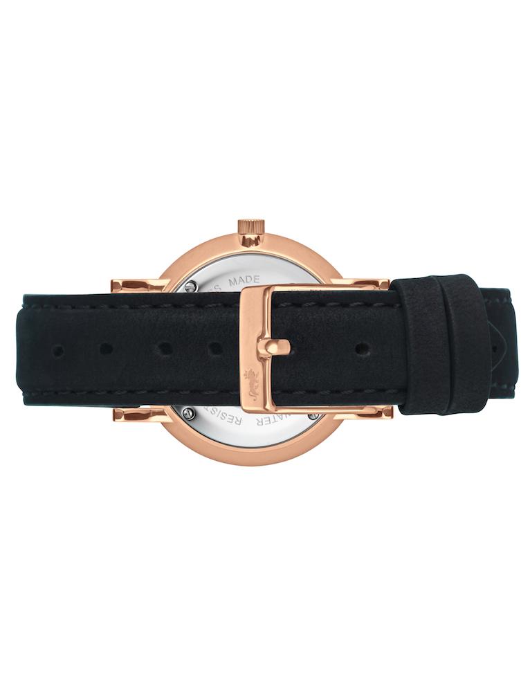 Lj Classic Lugano Leather 33mm Rose Gold Black