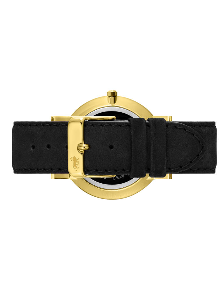 Jette Lugano Leather 40mm Gold Black