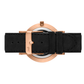 Jette Lugano Leather 40mm Rose Gold Black