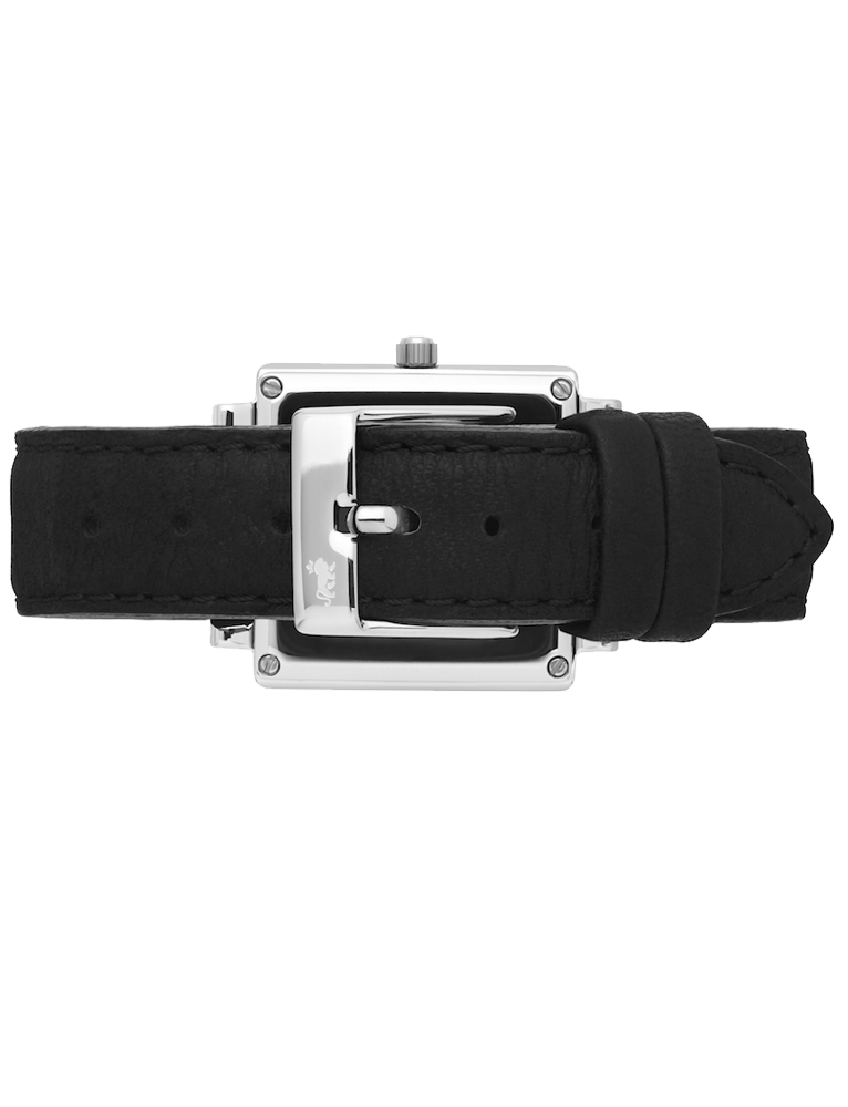 Jette Norse Leather 34mm Silver Black