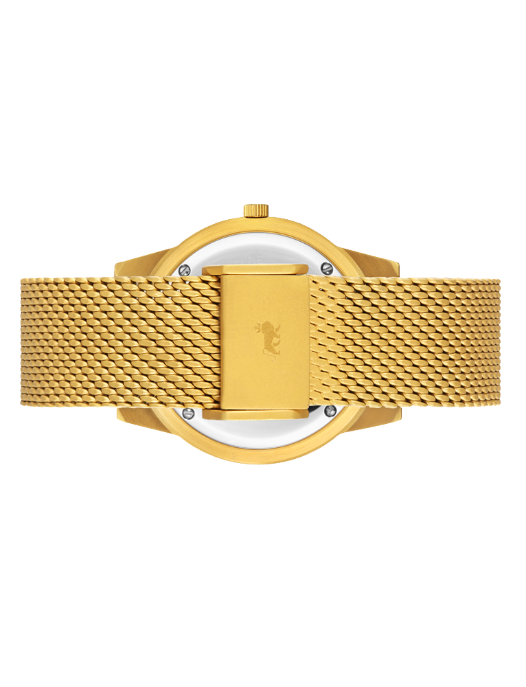 SAXON 39MM GOLD/GOLD SUNRAY MILANESE GOLD