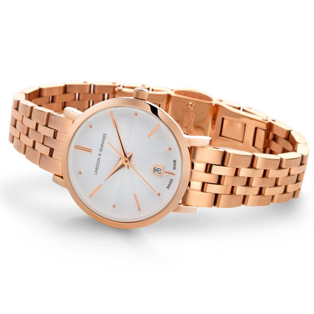 Aurora Vasa Link 26mm Rose Gold White