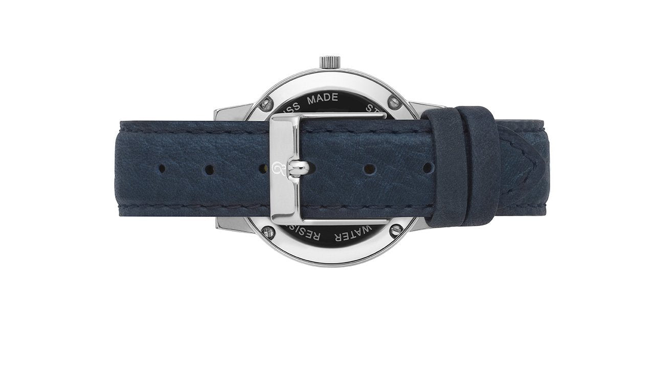 Saxon Leather 33mm Silver White
