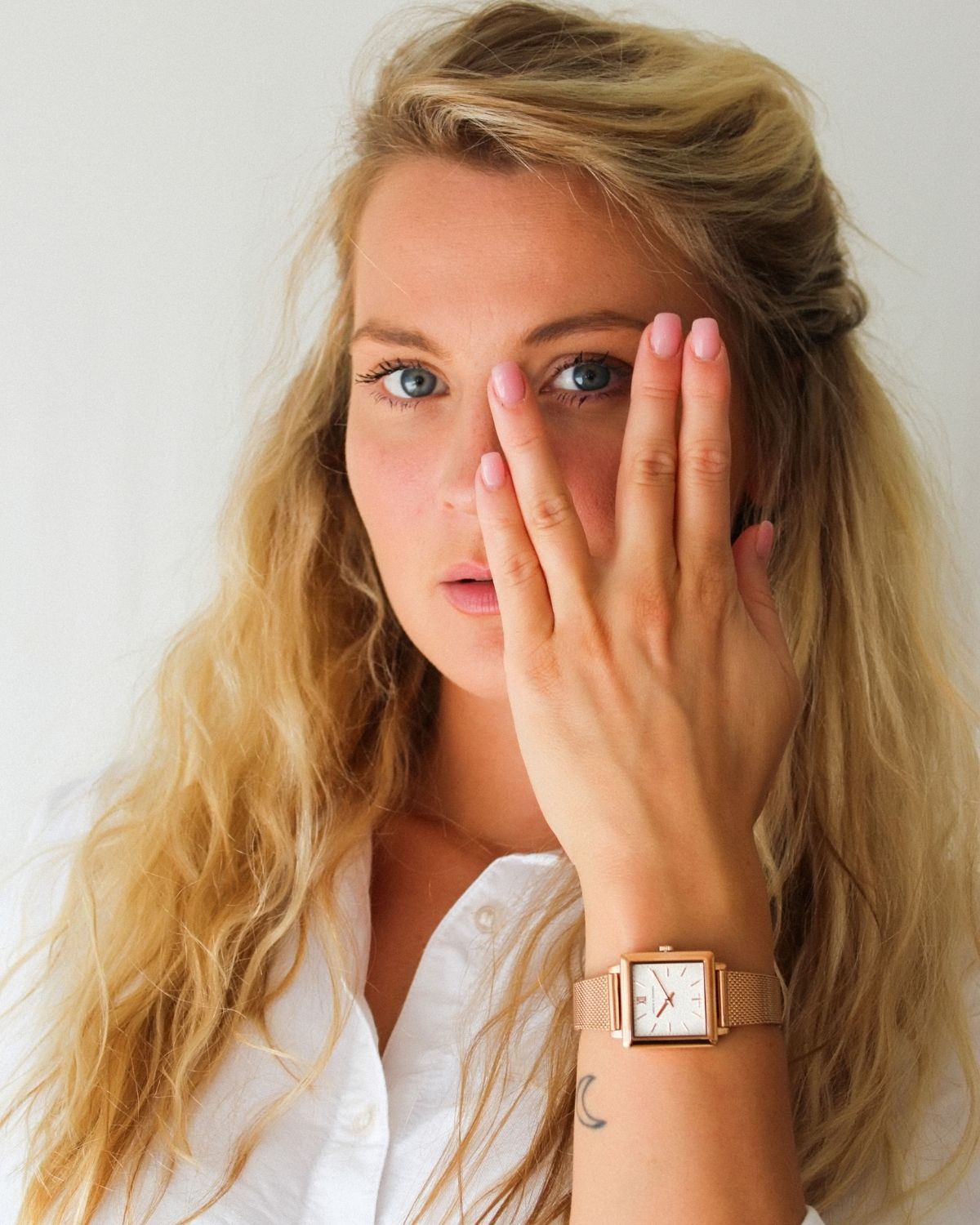 Norse Milanese 34mm Rose Gold Satin-White
