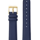20mm Deep Blue Leather Strap with Gold Buckle