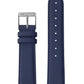 20mm Deep Blue Leather Strap with Silver Buckle