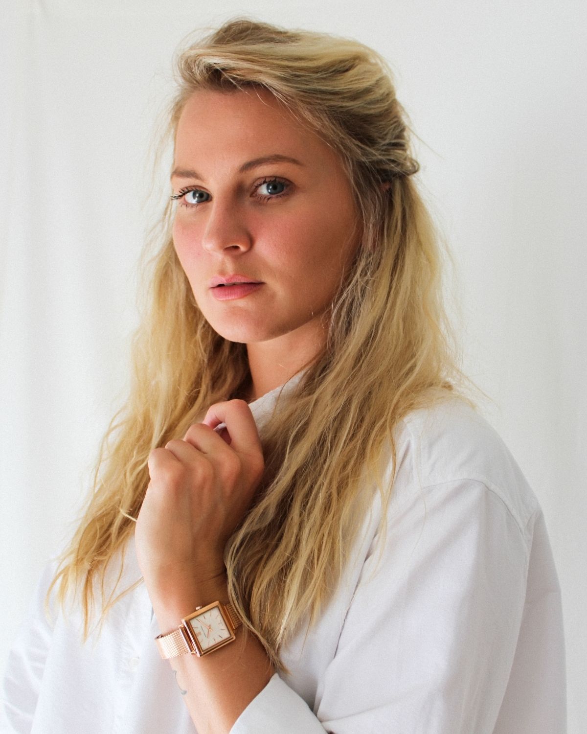Norse Milanese 34mm Rose Gold Satin-White