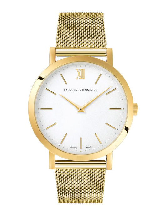 Lugano Milanese 33mm Gold Satin-White