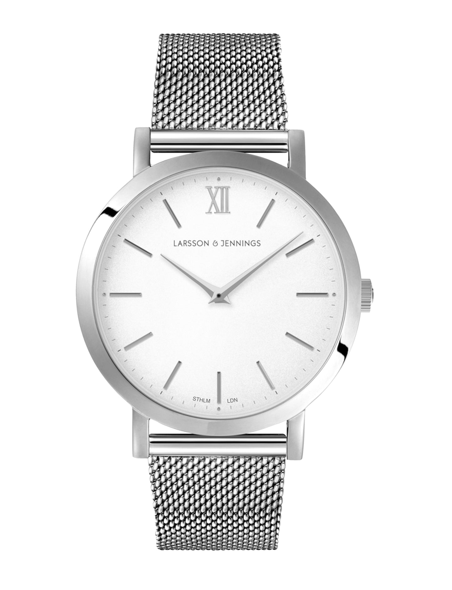 Lugano Milanese 33mm Silver Satin-White