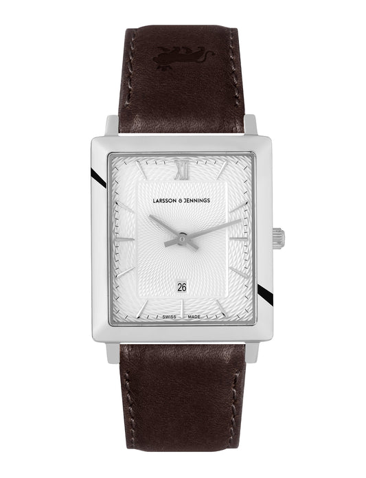 Sloan Diamond Leather 40mm Silver White