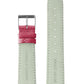 18mm Red Leather Strap with Silver Buckle