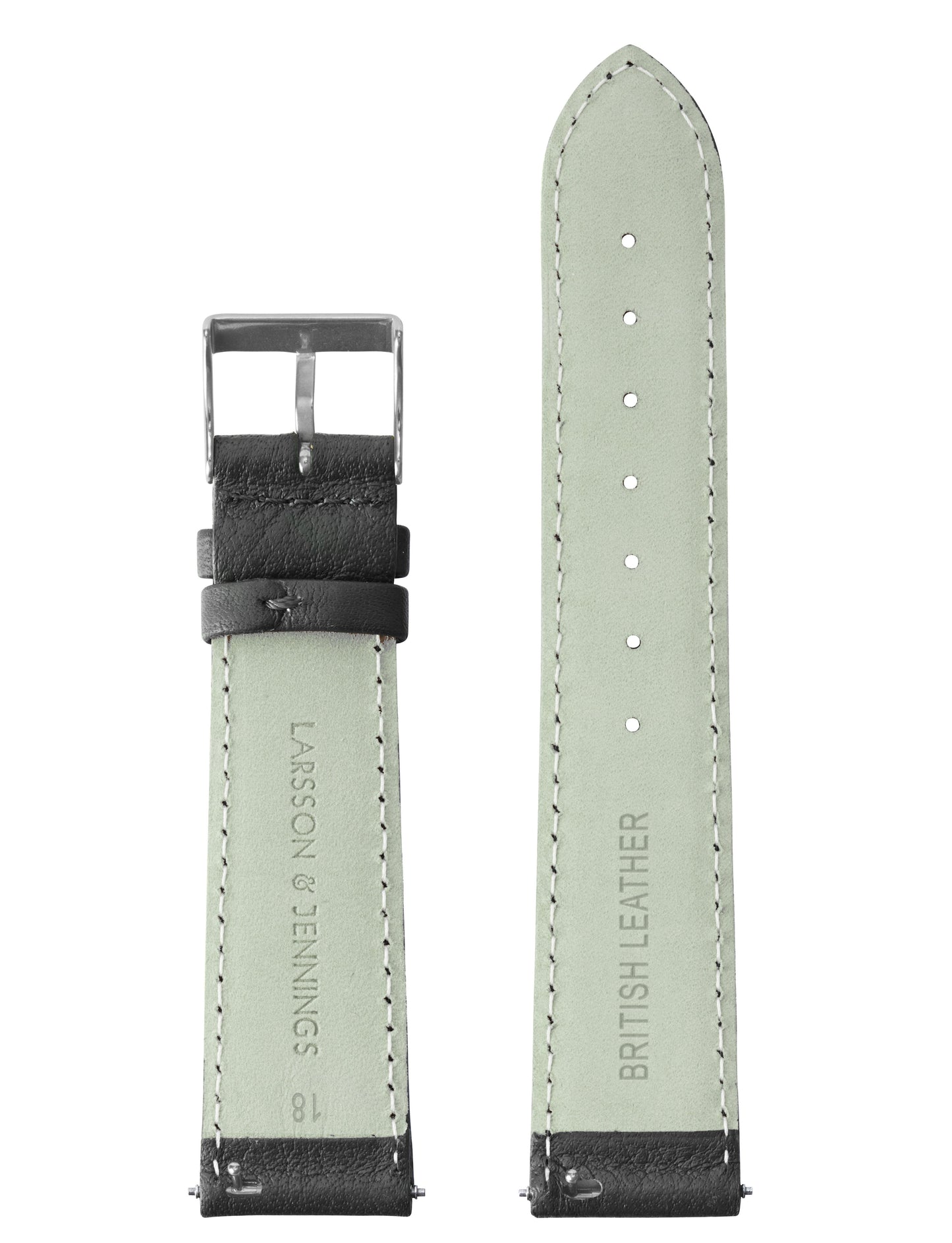18mm Charcoal Grey Strap with Silver Buckle