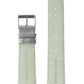 18mm Light Grey Leather Strap with Silver Buckle