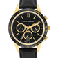 Rally Black Leather 39mm Gold Black