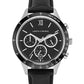 Rally Black Leather 39mm Silver Black
