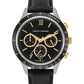 Rally Black Leather 39mm Silver Black Gold