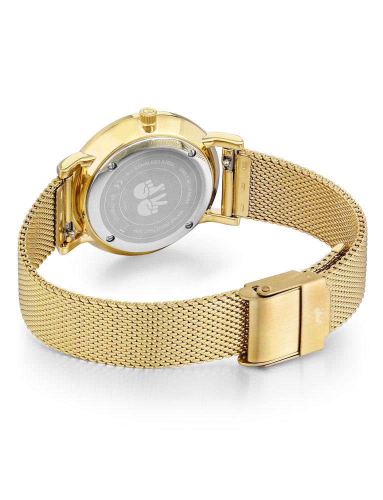 Code Dot Milanese 33mm Gold White