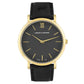 Lugano Black Leather 40mm Gold Black