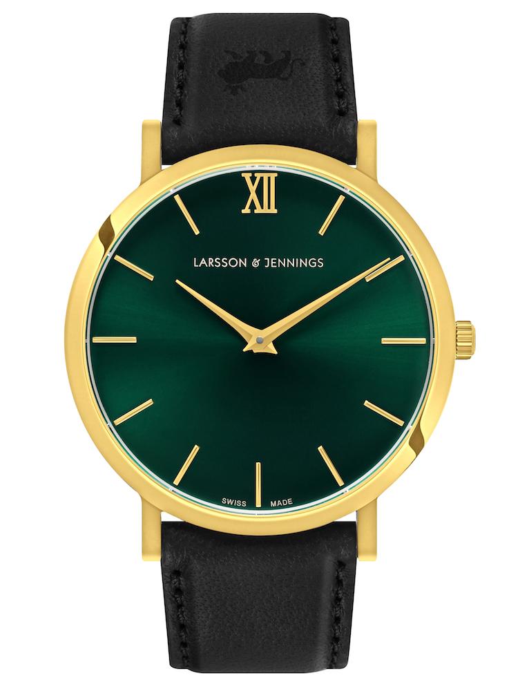Solaris Lugano Leather 40mm Gold Green