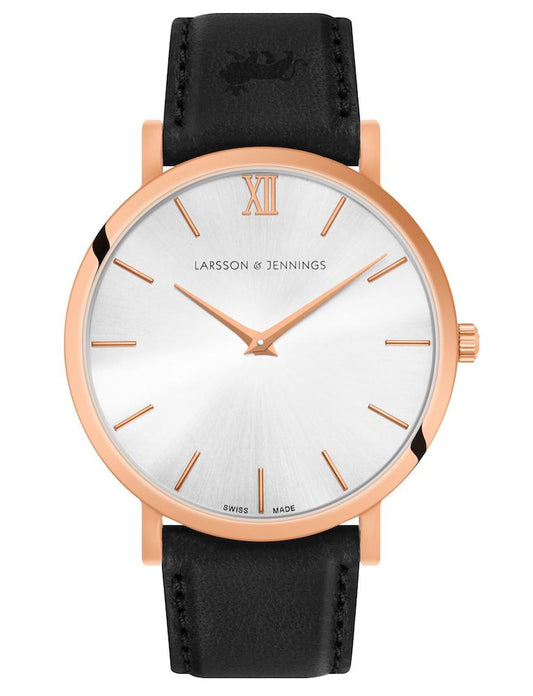 Solaris Lugano Leather 40mm Rose Gold White