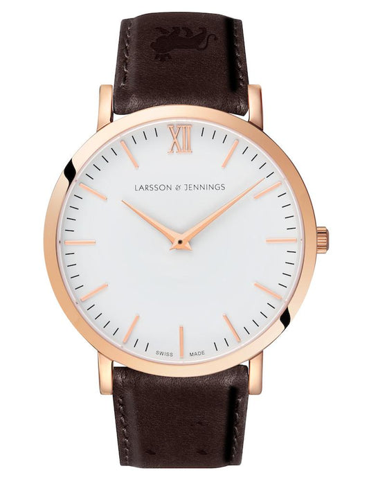 Lj Classic Lugano Leather 40mm Rose Gold White