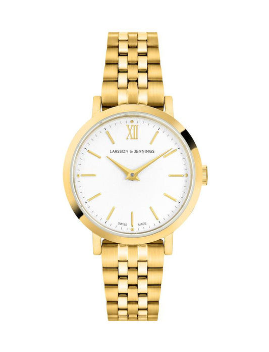 Lugano Vasa Link 26mm Gold Satin-White