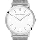 Lugano Milanese 40mm Silver Satin-White