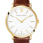 LUGANO LEATHER 40MM GOLD SATIN-WHITE