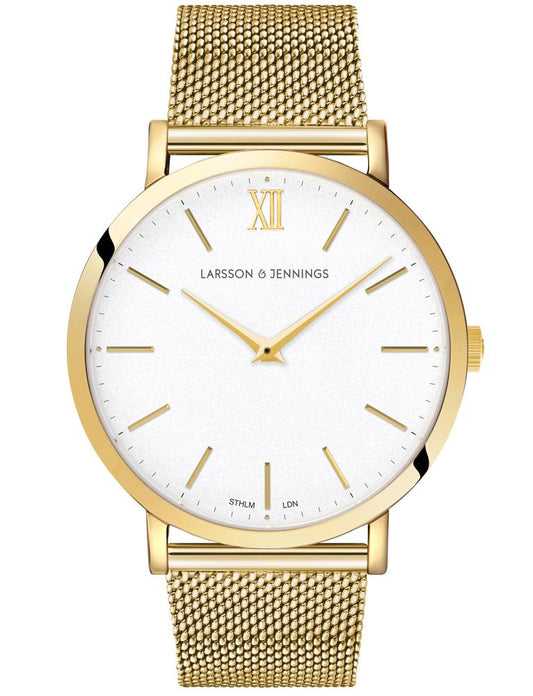 Lugano Milanese 40mm Gold Satin-White