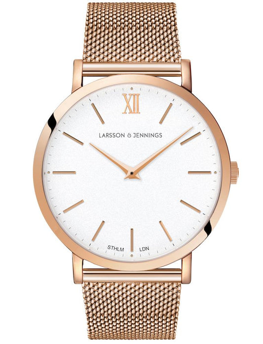 Lugano Milanese 40mm Rose Gold Satin-White
