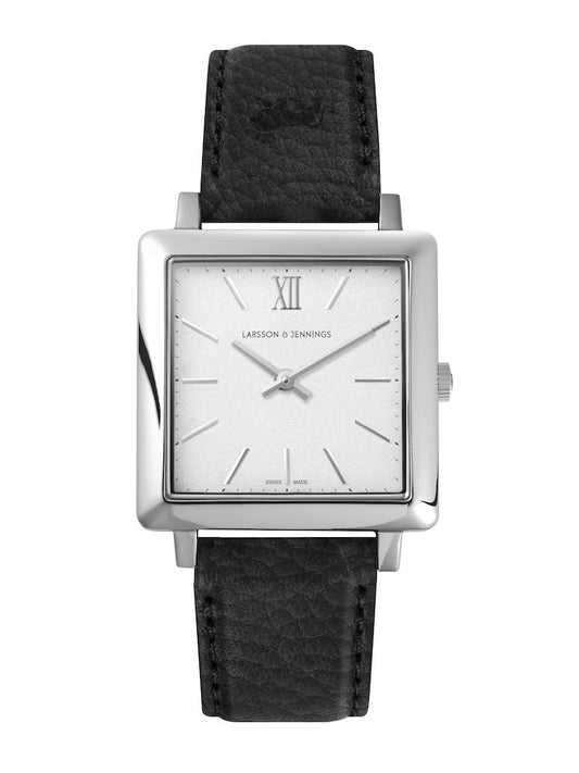 NORSE LEATHER 34MM SILVER SATIN-WHITE