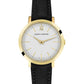 Lugano Black Leather 26mm Gold Satin White