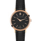 Lugano Black Leather 26mm Rose Gold Black