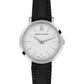 Lugano Black Leather 26mm Silver Satin White