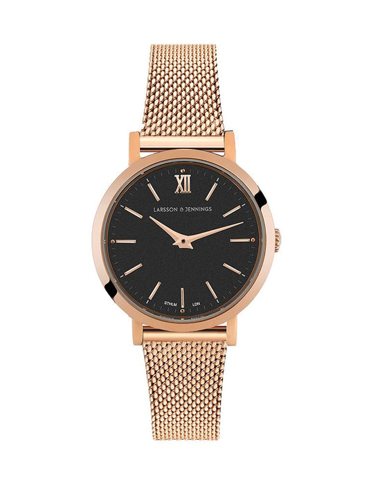 Lugano Milanese 26mm Rose Gold Black
