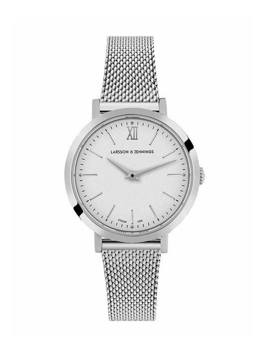 Lugano Milanese 26mm Silver Satin-White