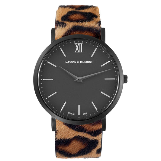 WILD LUGANO 40MM BLACK BLACK LEOPARD