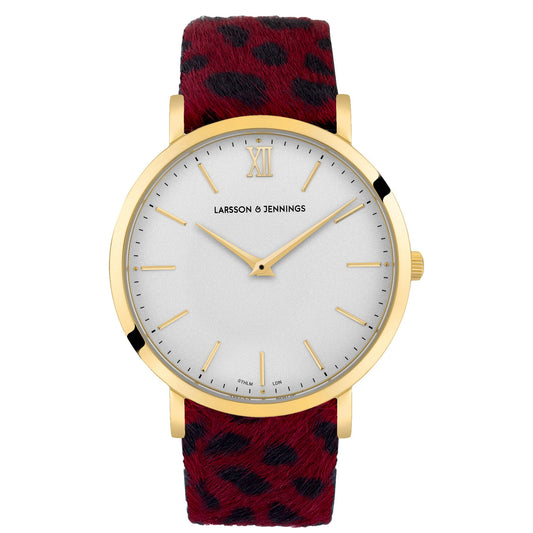 WILD LUGANO 40MM GOLD WHITE RED-CHEETAH