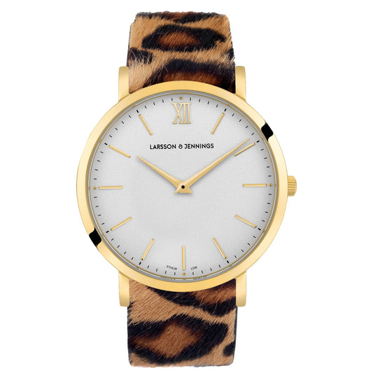 WILD LUGANO 40MM GOLD WHITE LEOPARD