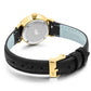 Lugano Black Leather 26mm Gold Satin White