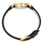 Lugano Black Leather 26mm Gold Satin White