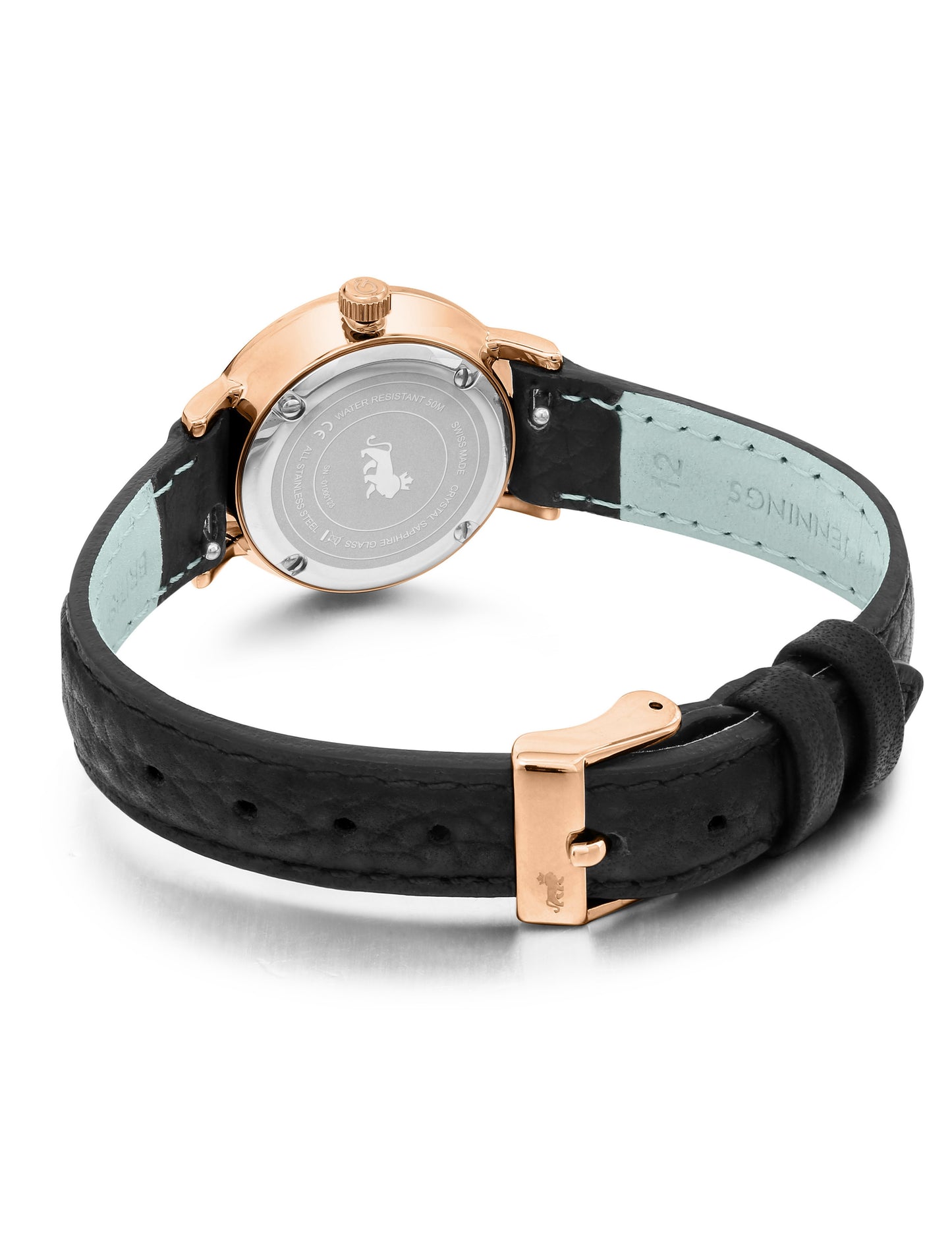 Sloan Cube Leather 26mm Rose Gold White