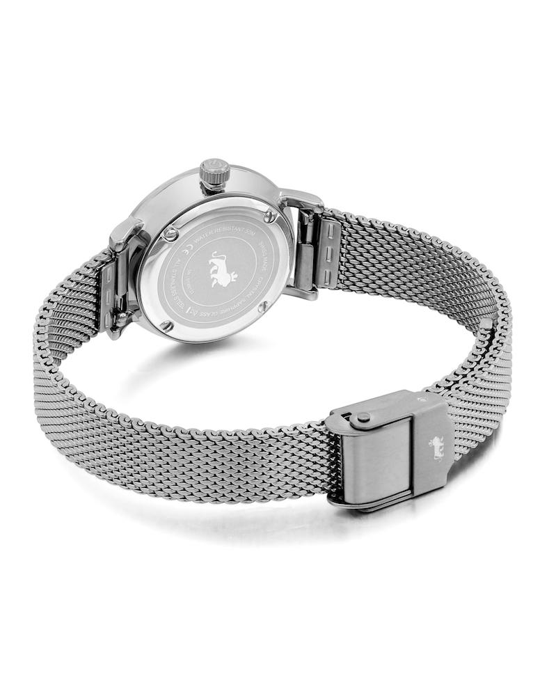 Lugano Milanese 26mm Silver Satin-White