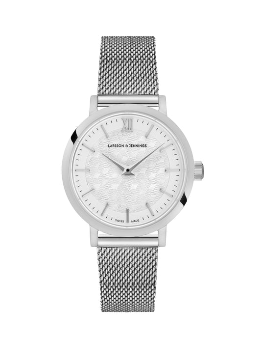 Sloan Cube Milanese 26mm Silver White