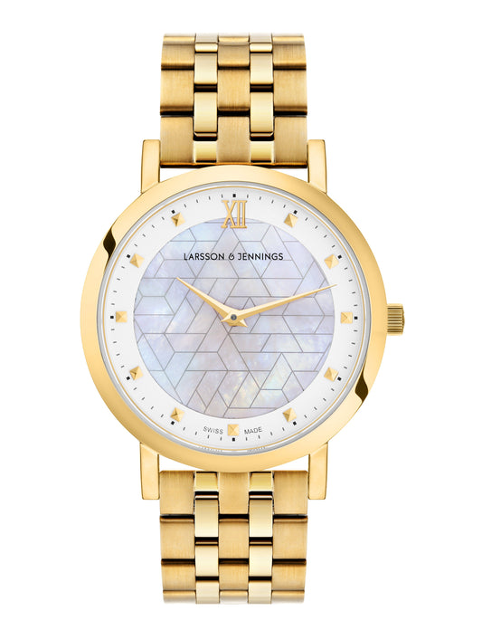 Bernadotte Lugano Vasa Link 33mm Gold Pearl