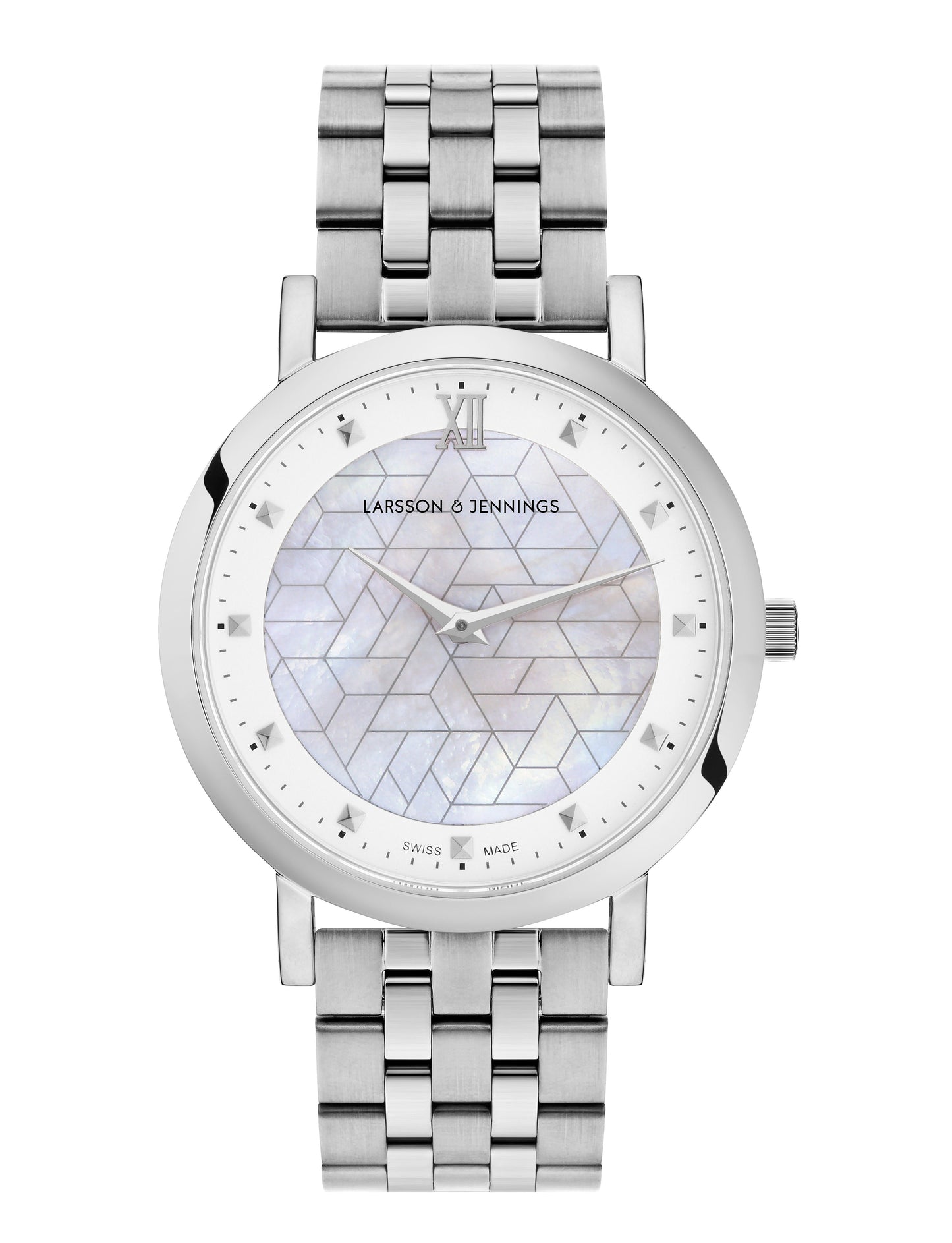 Bernadotte Lugano Vasa Link 33mm Silver Pearl