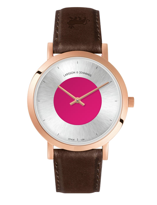 Code Dot Leather 33mm Rose Gold Pink