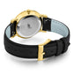 Lugano Black Leather 33mm Gold Black