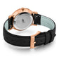 Lugano Black Leather 33mm Rose Gold Black