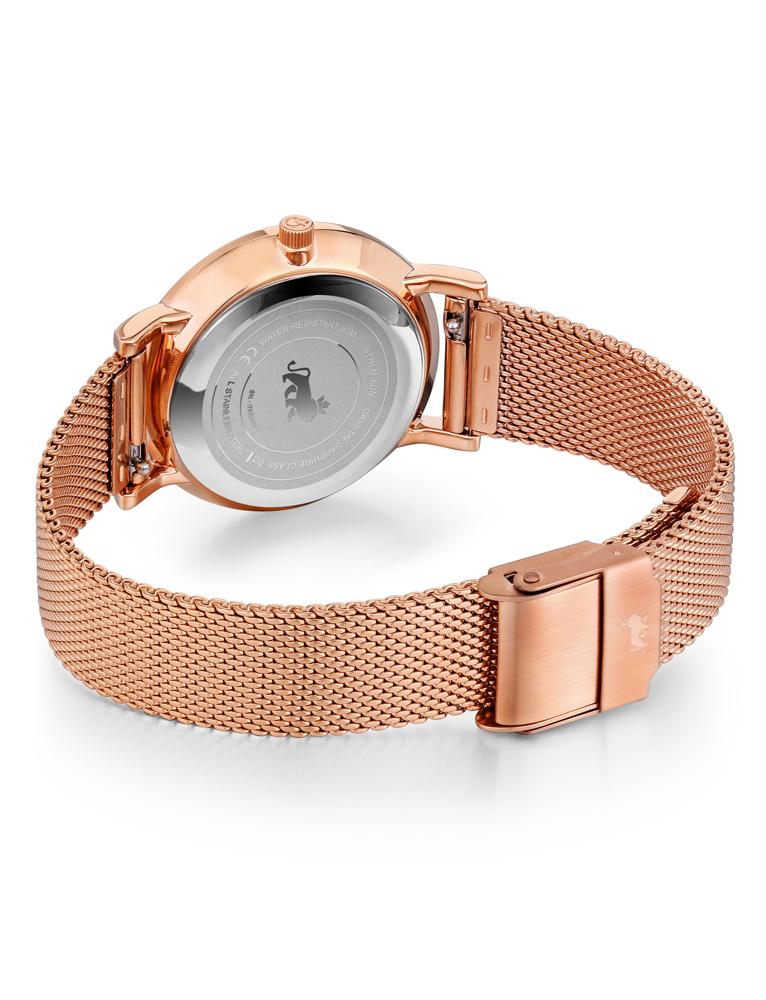 Lugano Milanese 33mm Rose Gold Satin-White